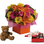 Joyful moments call for happy flowers! This box of blooms does the trick.