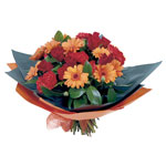 A beautifully rounded bouquet of fresh flowers