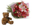 Tell someone you love them with this romantic bouquet  with teddy