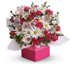 - Polka dots and posies, theyre the perfect pair. Well, at least in this pretty arrangement they are.