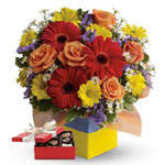 Youll want to put this colourful arrangement on your hit parade of gifts to send.