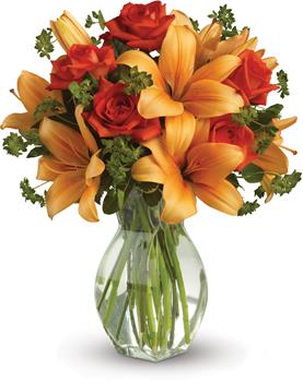 - Spark someones attention by sending this absolutely radiant vase arrangement. Full of flowers and fiery beauty,it makes a bea