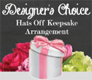 Our florist will design a stunning arrangement in our exclusive Hats Off Keepsake vase AU/NZ