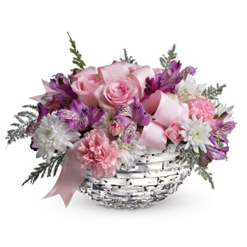For a charming presentation , send this gift of precious love - a perfectly pretty display of pink, white and lavender flowers,