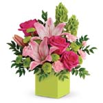Fresh shades of green are a great way to contrast pink roses and lilies. Show Mum you care.