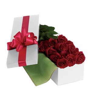 Nothing says romance like one dozen long-stemmed red roses hand-delivered in an elegant gift box.