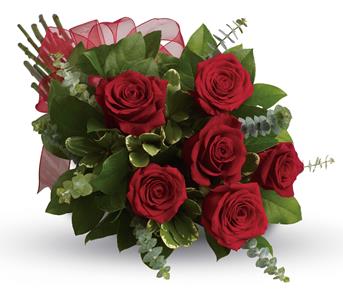 Theyll fall in love with you all over again when you surprise them with this perfectly petite bouquet of six sensational roses
