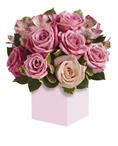 Exquisite rose box arrangement featuring soft, romantic shades of pink. A versatile choice for an anniversary or anytime you wan