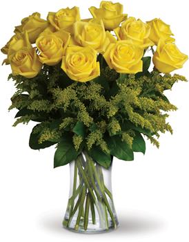 - What a bright idea! Send a summery treat to someone special with this cheerful bouquet of one dozen yellow roses in complement