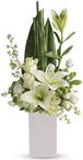 - Your sincere wishes for peace and harmony resonate beautifully in this zen-like arrangement of white blooms and sculptural gre