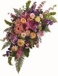 - Console and comfort with this reverent spray of rainbow blooms. Its a radiant way to remember the departed.