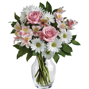 A sweet, simple statement of your sincere love - arranged in a lovely glass vase
